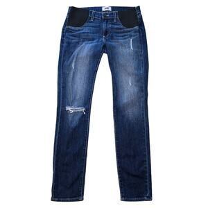 Paige Jimmy Jimmy Maternity Skinny Jeans Tawni Distressed Stretch Denim Size 27